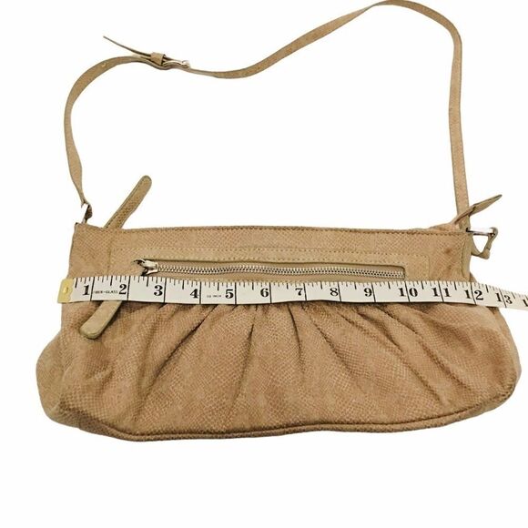 Snakeskin Printed Tan Small Shoulder Bag Purse - Picture 5 of 6